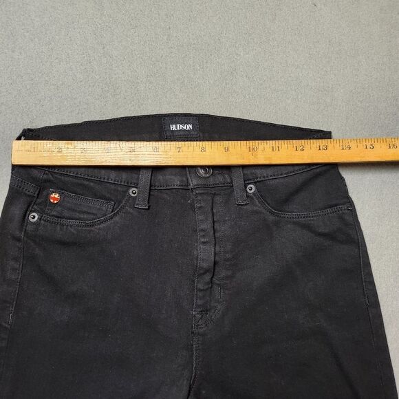 Hudson High Waisted Rise Super Skinny Black Jeans Barbara Stretchy Casual Basic - Picture 14 of 14